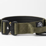 Collare verde militare con maniglia L per cani energici